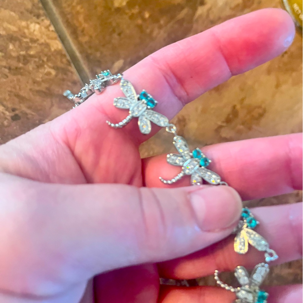 Supercute Silver Dragonfly Bracelet